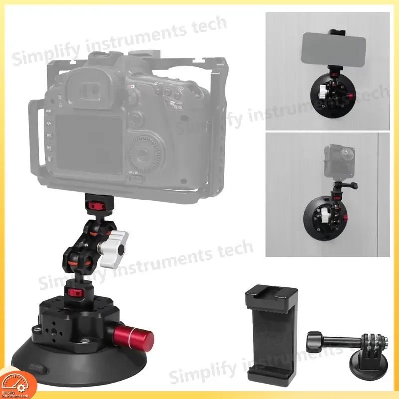 Heavy Duty 4.5 Inch Suction Cup Mount with 360 Degree Magic Arm Universal Car Camera Holder for DJI Osmo Insta360 X5 Action