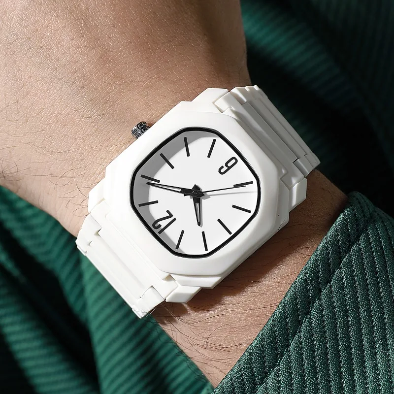 Retro Trendy Geometric Dial Men Quartz Watch College Leisure Sports Wristwatch Student Clock Gifts Relógio Feminino Dropshipping