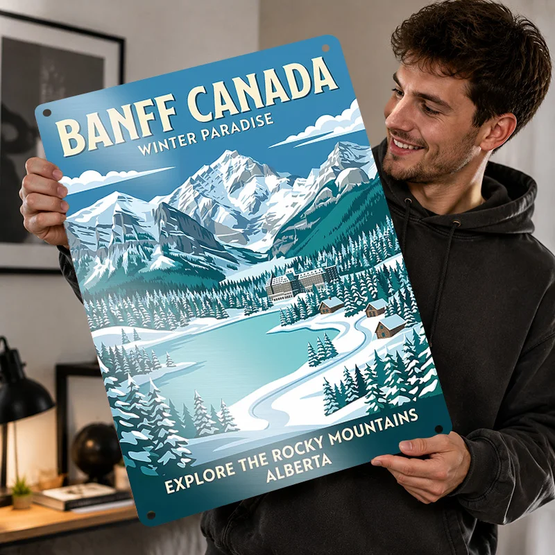 Canada Aluminum Posters Personalized Metal Tin Sign Scenic Destination Style Wall Art For Home Office Library And Travel Fans