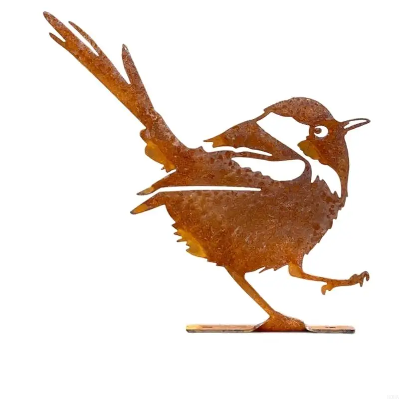 Weather Resistant Iron Bird Figurine Outdoor Garden Art Sculpture 