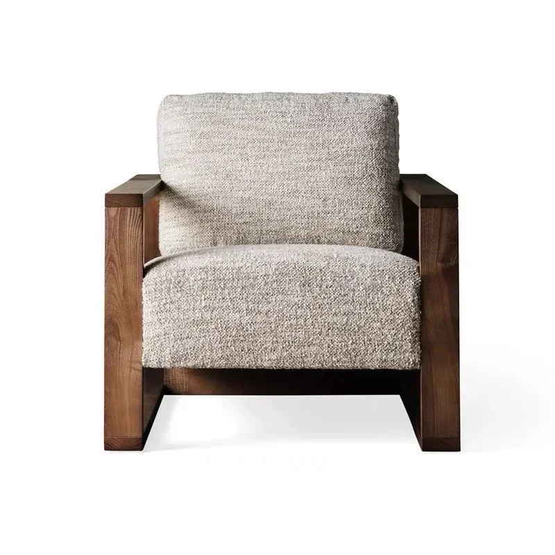 

l Luxury American Style Accent Chair Living Room Furniture Sofa Wood Lounge Chair Solid Wood Frame Lounge Chair