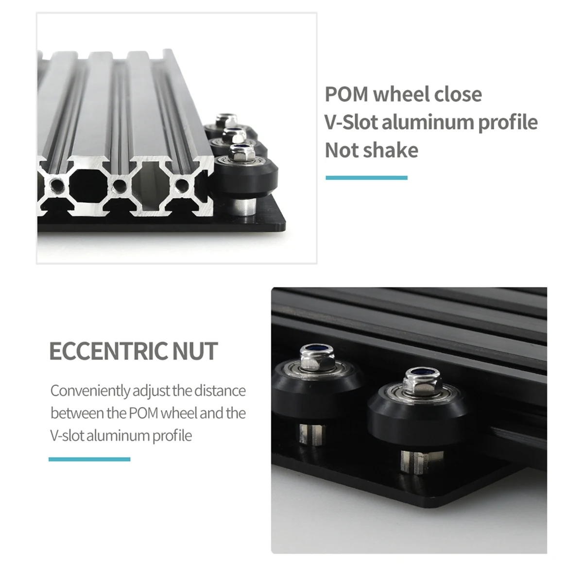 

Комплект портальных направляющих ABWP-V-Slot 20-80 мм с цельными V-образными колесами POM для профилей, детали для станков с ЧПУ, комплектующие для 3D-принтеров