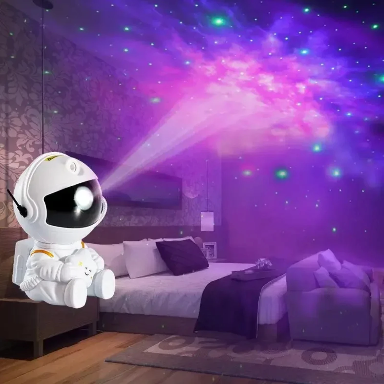 Colorful Sky Star Atmosphere LED Night Light Astronaut Sky Projection Light Decoration Bedroom  Decoration Children's Gift