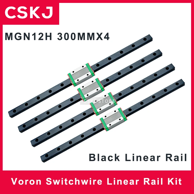 

Voron Switchwire Linear Rails 4pcs MGN12H 300mm Black Linear Rail Switchwire Linear Rail Kit