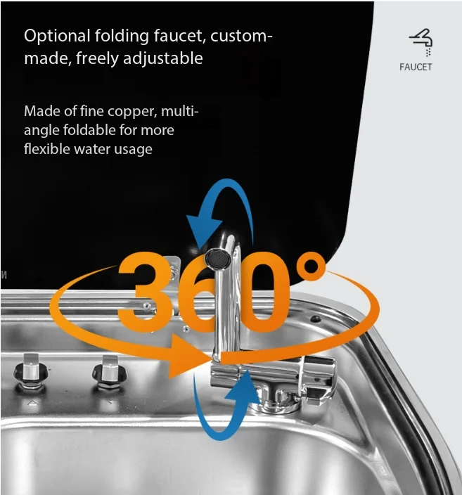 RV Gas Stove Sink Combo Stainless Steel