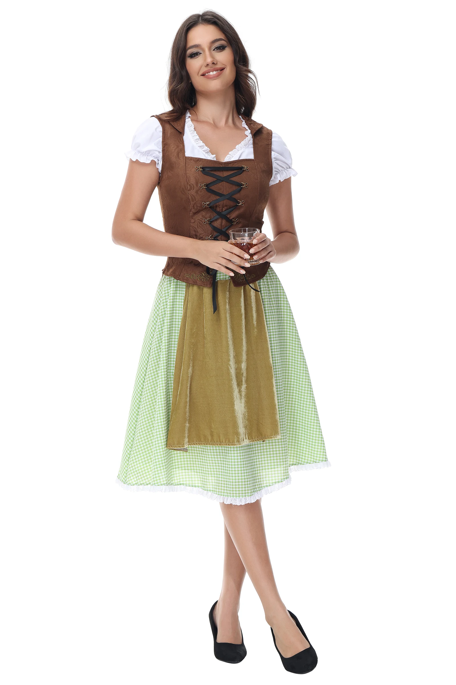 RE Women's German Oktoberfest Halloween Carnival Sexy Dress Bavarian Traditional Party Beer Girl Cosplay Costume