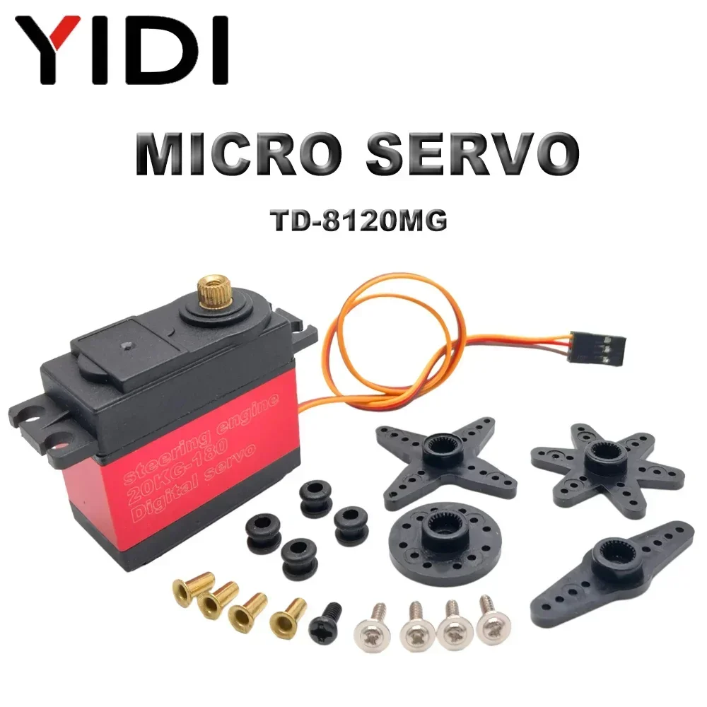 Micro TD-8120MG Digital Servo Motor 180 270 360 Degree High Torque Metal Gear Servomotor 20kg RC Car Helicopter Arduino Robot