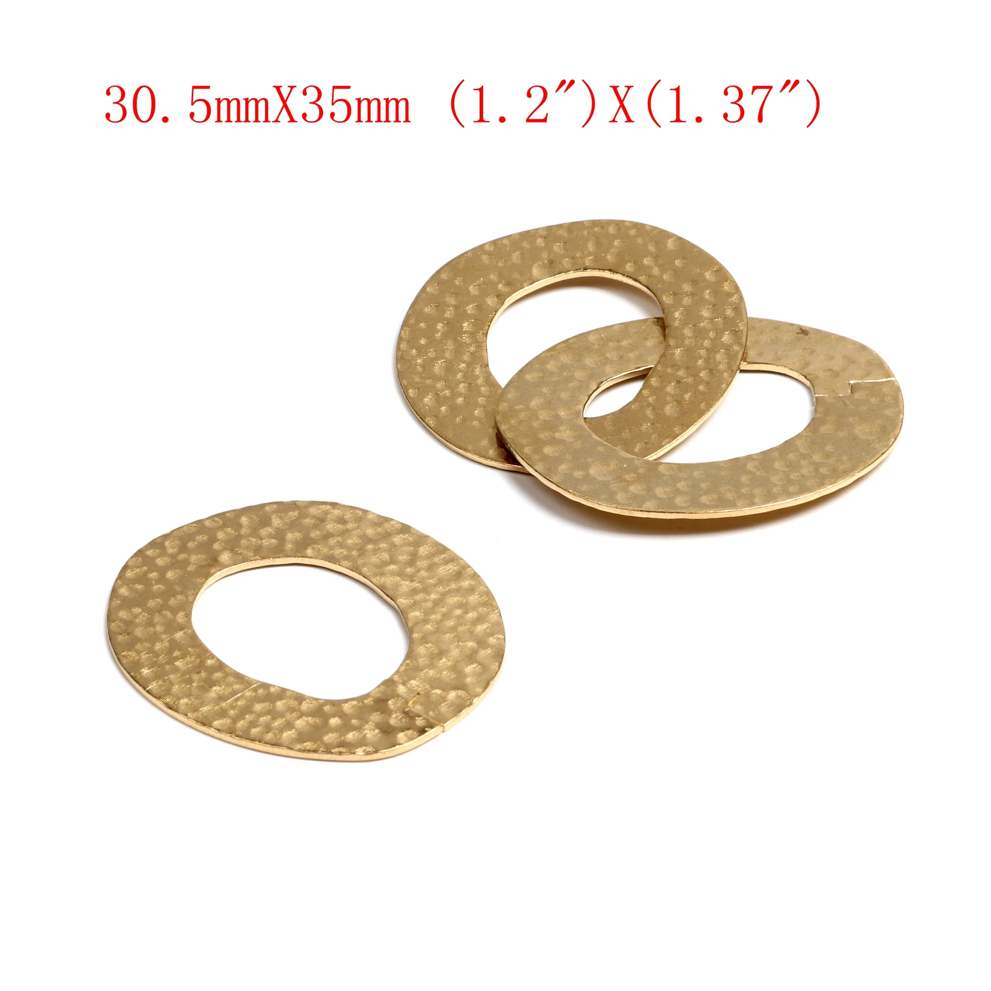 Hammergeprägte Messinganhänger, ringförmige Verbinder, Zubehör für DIY-Ohrringe, Halsketten, Armbänder, Schmuckherstellung, Schmuckzubehör – Detail 4