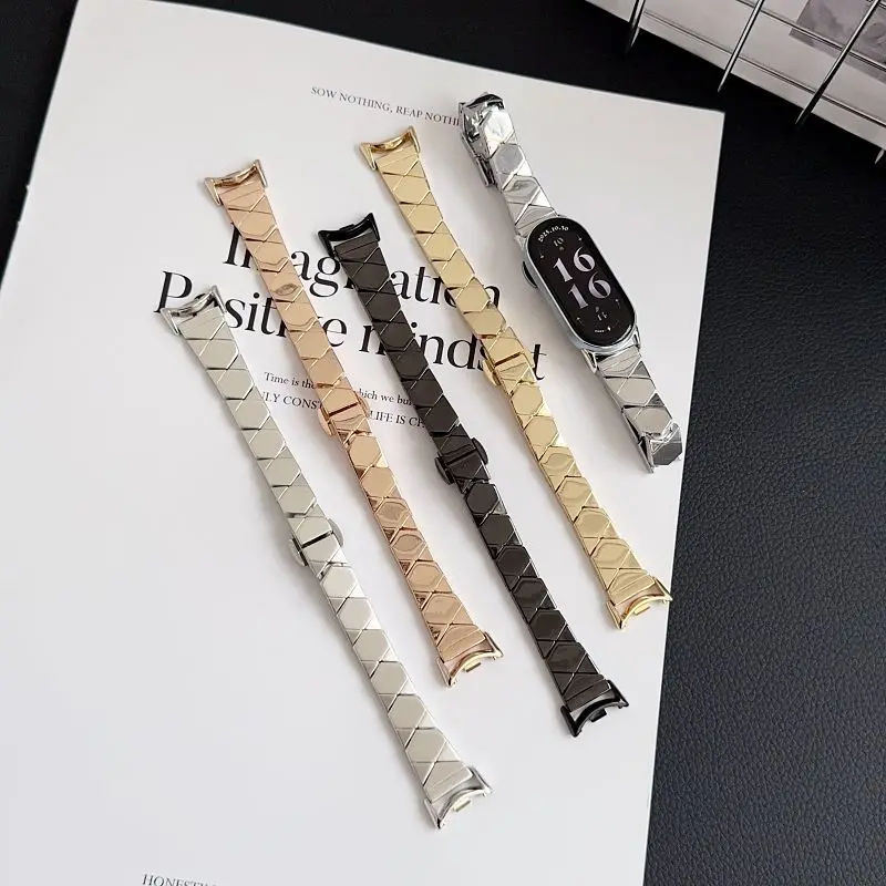 

Metal Bands for Xiaomi Mi Band 10/9/8 Smartwatch Bracelet Adjustable Stainless Steel Strap Wristband Straps for Mi Band 8 9Pro