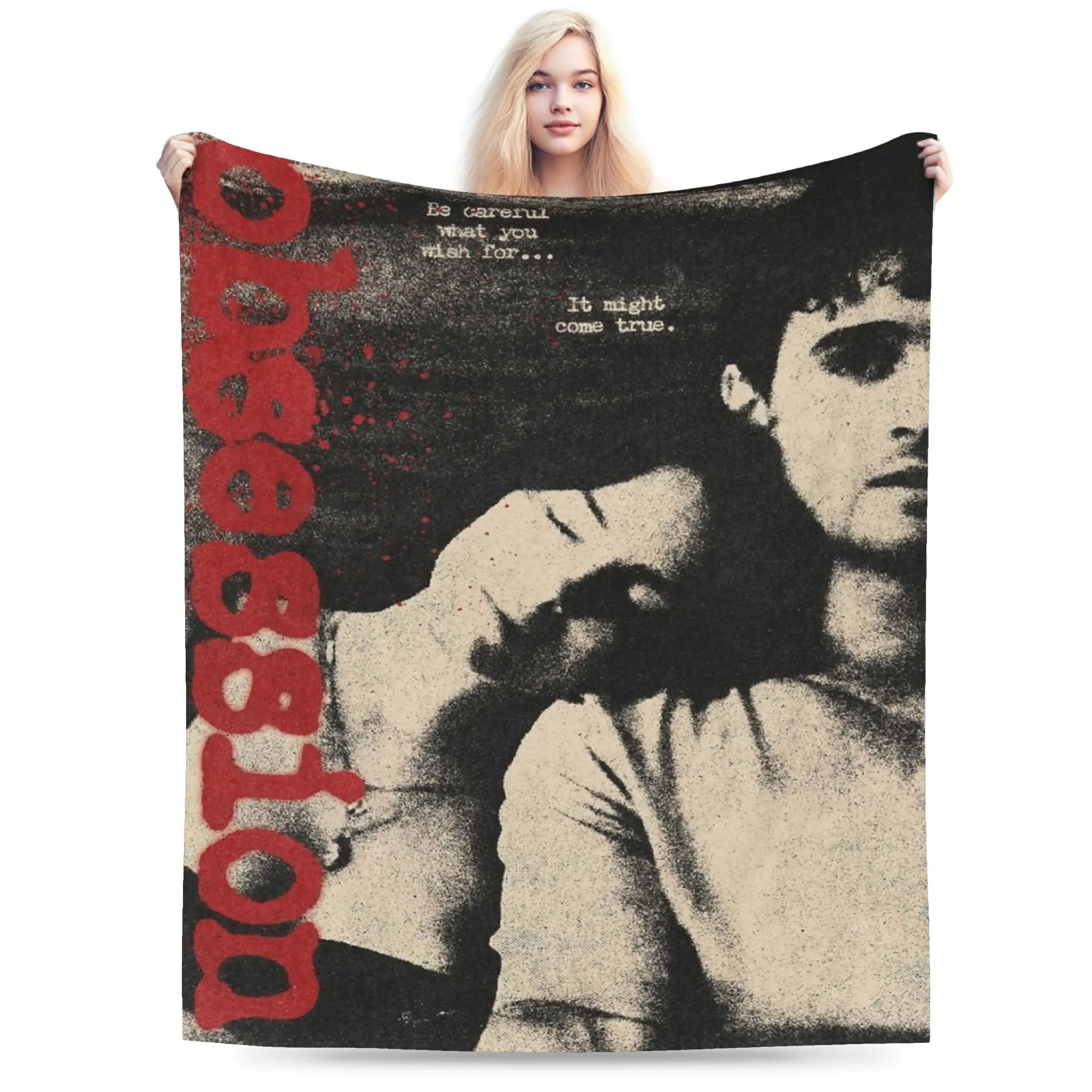 Obsession Grunge Punk Distressed Horror Movie Film Blanket Cover Fleece  Lightweight Thin Throw Blanket for Bedroom Sofa Bed Rug