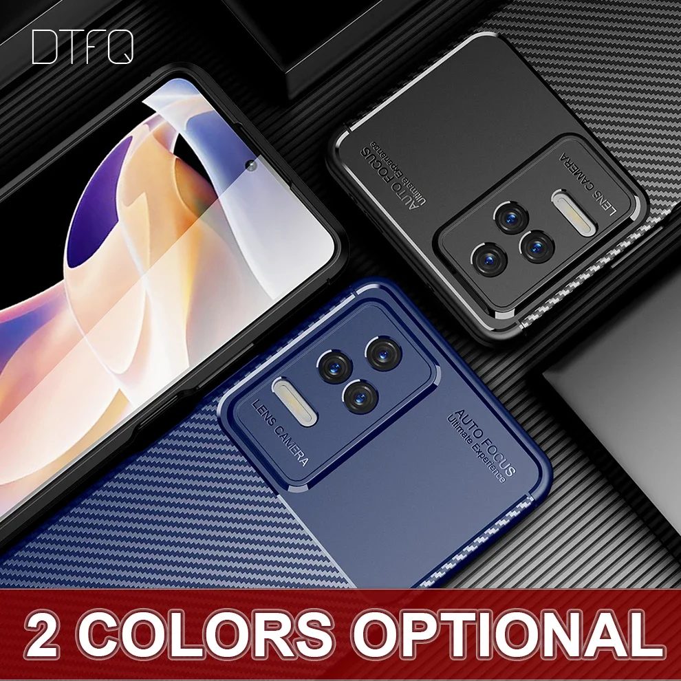 For POCO F4 Case Carbon Fiber Soft TPU Cover Coque Funda Shockpprof Case for POCO F4 Silicone Case for POCO F4 GT