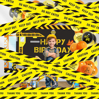 4.8CMx25M Yellow Warning Tape Construction Site Isolation Keep Out Thank You Warning Sign Tape Engineering Vehicle Party items