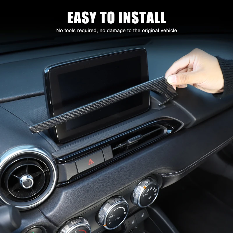 

1Pcs Real Carbon Fiber For Mazda MX-5 ND MX5 2016-2025 Car Navigation Screen Underpanel Cover Sticker Car Interior Accessories