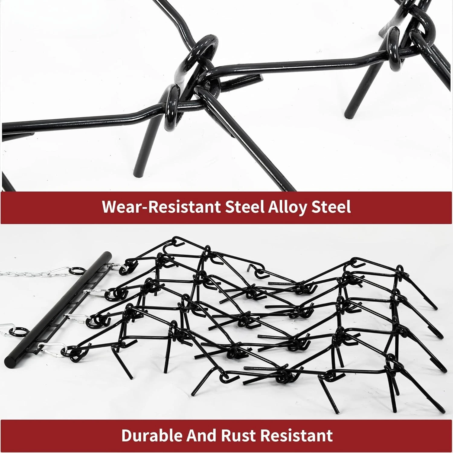 

Противотужная борона размером 4 x 4 фута, зубцы 3/8 дюйма, черный