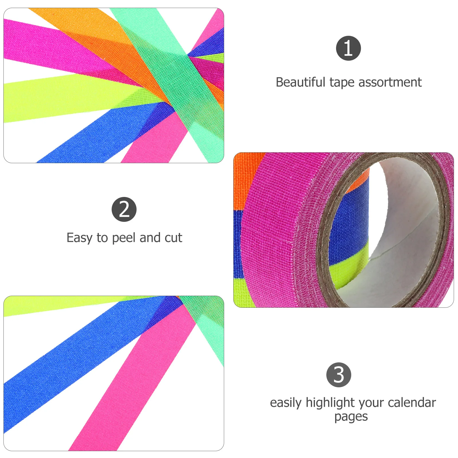 

6pcs Glow in the Dark Tape Neon Fluorescent Cloth UV Blacklight 15mm x 5m High Viscosity Removable No Residue Adhesive Wall