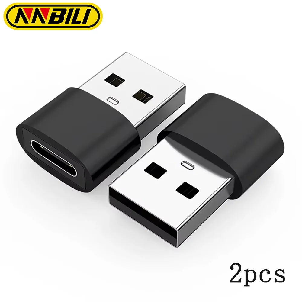 NNBILI 2Pcs USB To Type C OTG Adapter USB USB-A Male To USB Type-C Female Converter For Macbook Samsung S20 USB C OTG Connector