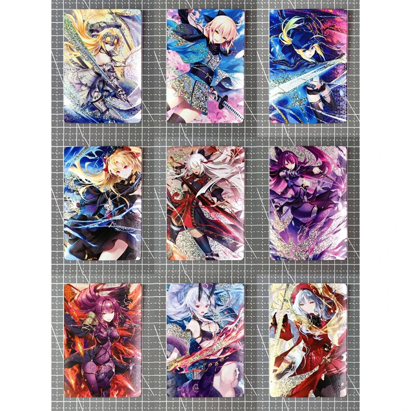 9 pz/set Anime Fate/grand Order Mash Kyrie Light Scathach carta Flash fatta in casa fai da te regalo di compleanno di natale carta da collezione di