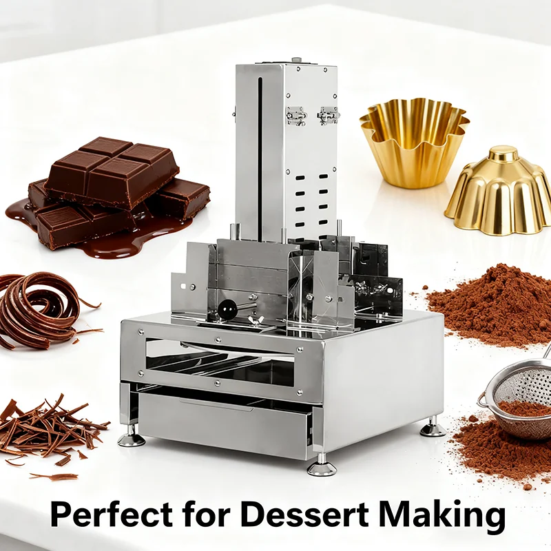 New Fully Automatic Electric Milk Chocolate Shaver Machine Easy to Operate with Flakes Output for Chips Cake Bakery Use