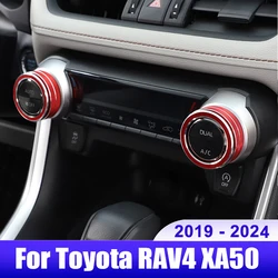 For Toyota RAV4 XA50 2019 2020 2021 2022 2023 2024 RAV 4 Hybrid Car Air Condition Switch Knob Ring Cover Decoration Accessories