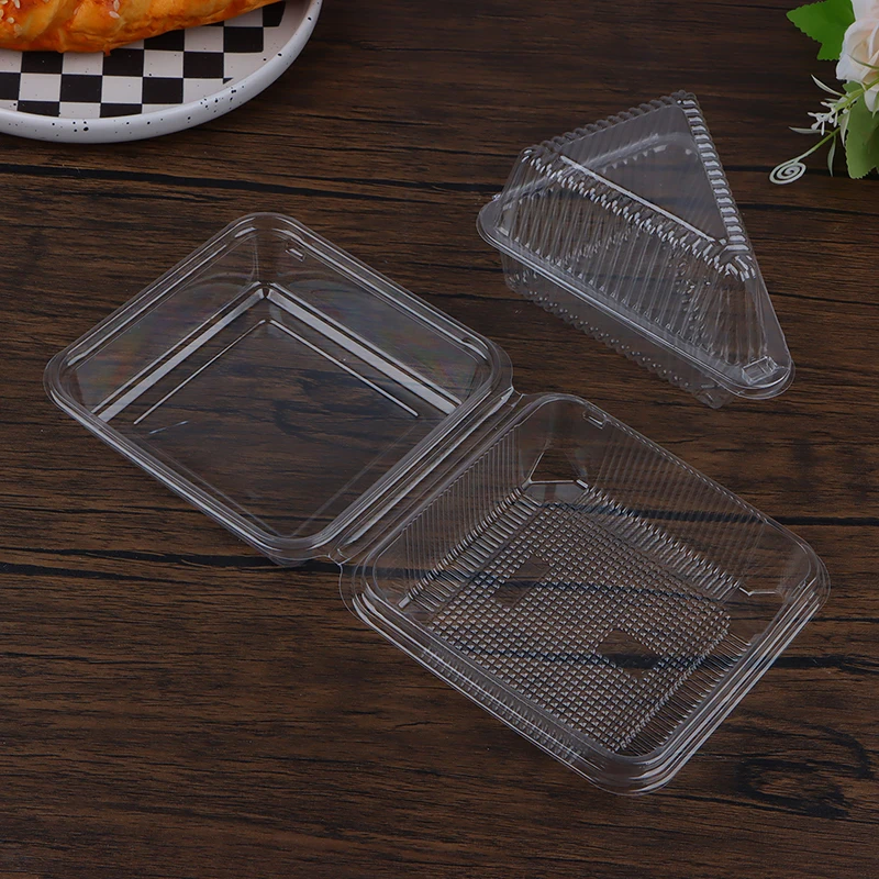 10Pcs Triangle Square Cheesecake Box Pie Holders Cake Boxes DIY Cupcake Slice Container For Bakery Party Wedding