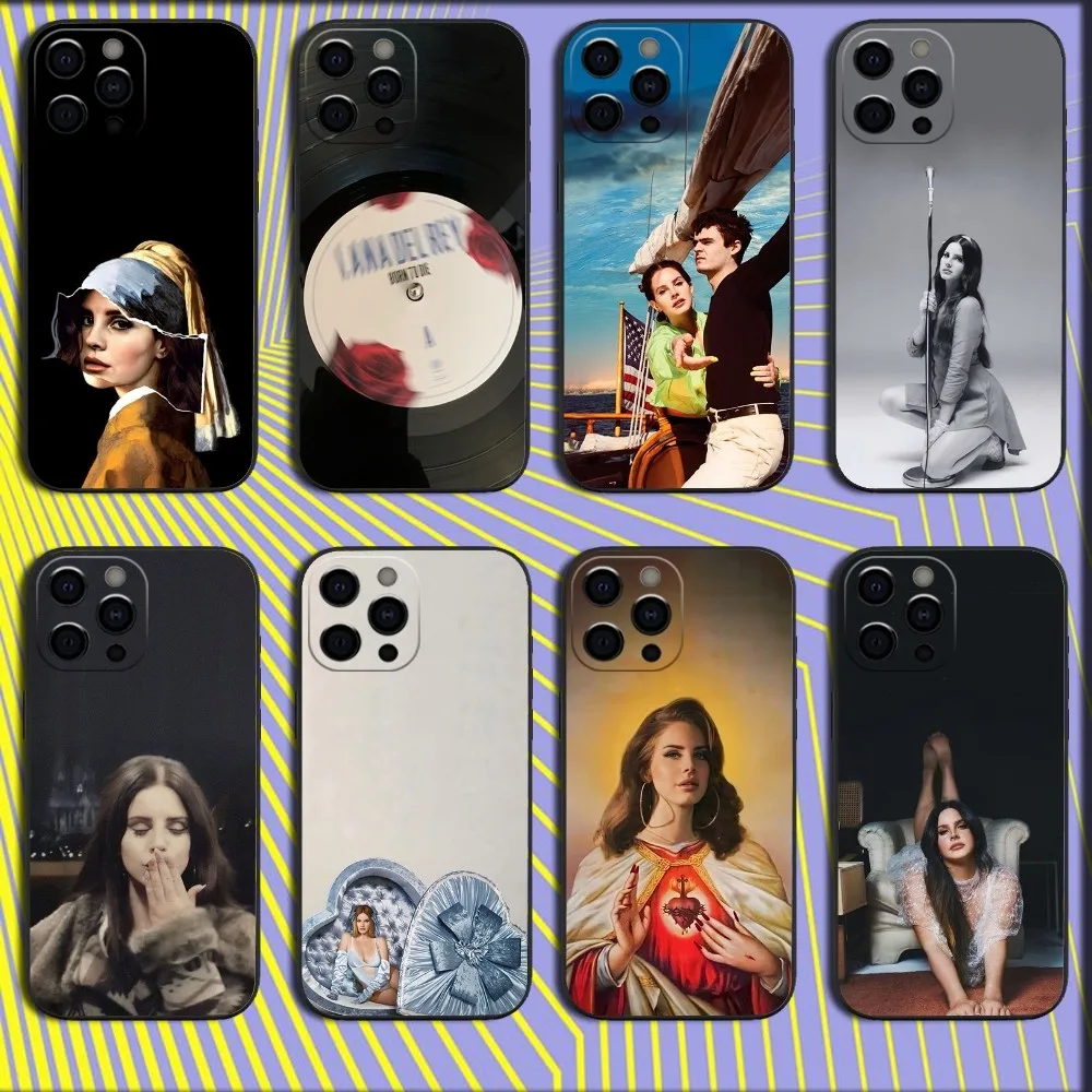 Singer L-Lana D-Del R-Rey Phone Case For iPhone 16,15,14,13,12,11,Pro,X,XS,Max,XR,Plus,Mini Soft Black Cover