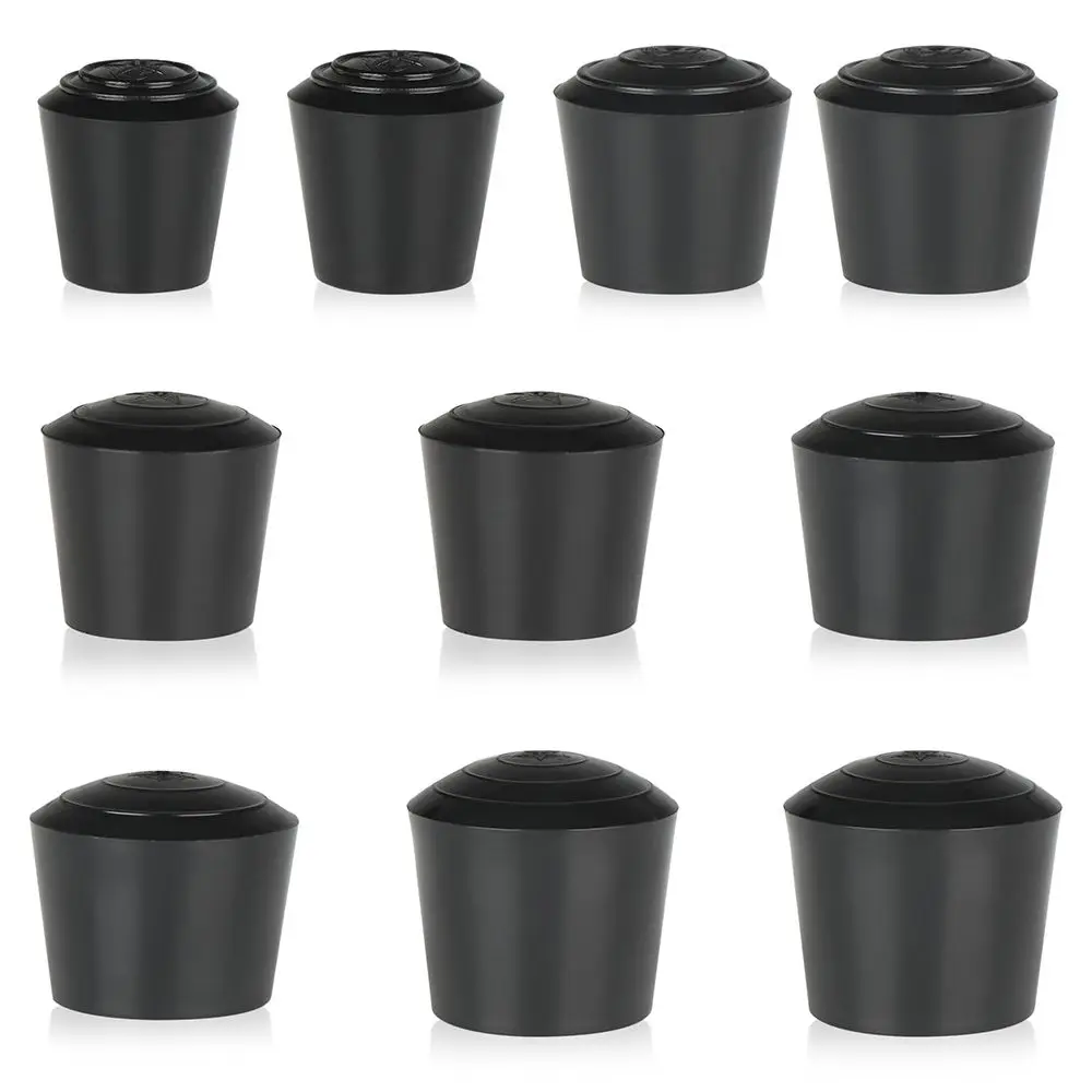 10pcs Black Round Table Chair Foot Cover PVC Rubber Furniture Leg Caps Foot Cover Environmental Protection