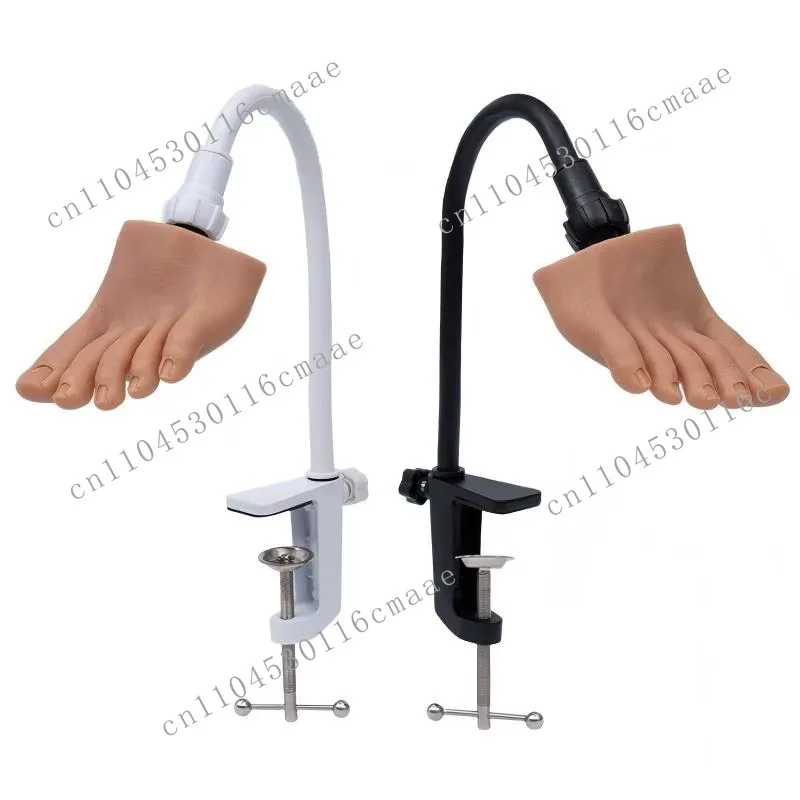 Silicone Pedicure Practice Foot Model with Table Clips and Nail Tips - Nail Art Training Tools