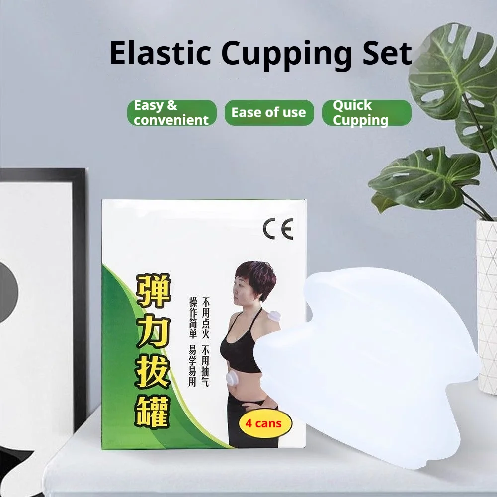 

Cupping Therapy Set Soft Silicone Vacuum Suction 4 Cups Chinese Medicine Easy to Use Physiotherapy Health Care