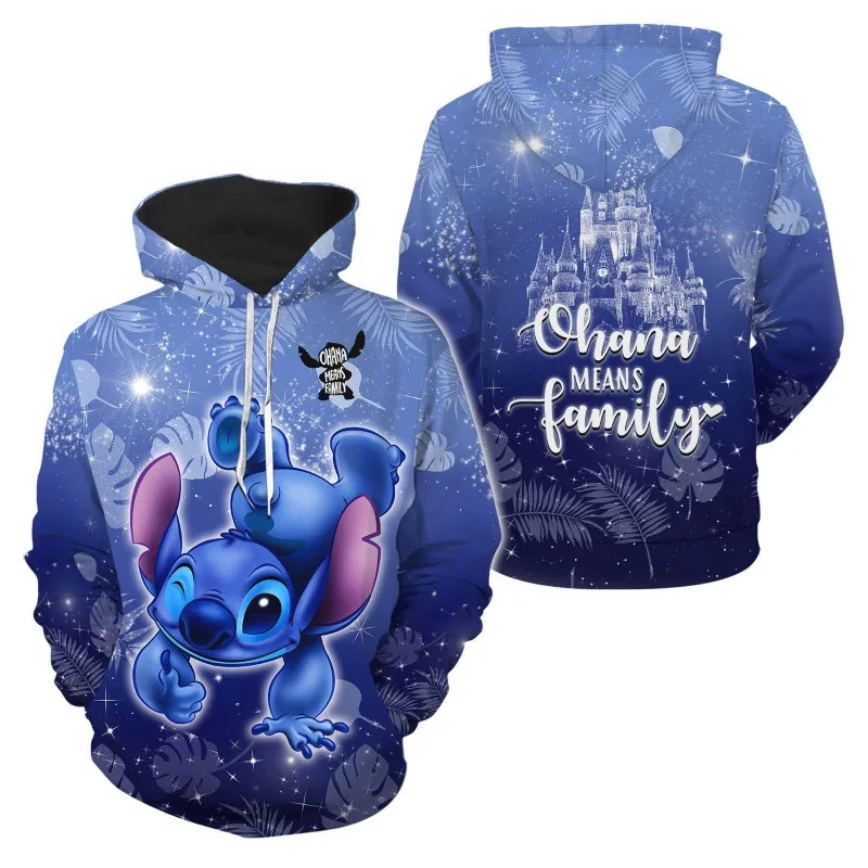 

Disney Stitch Cute Cartoon Print Hoodie Children Sweatshirt Fashion Casual Homewear Autumn and Winter Hoodies Gift