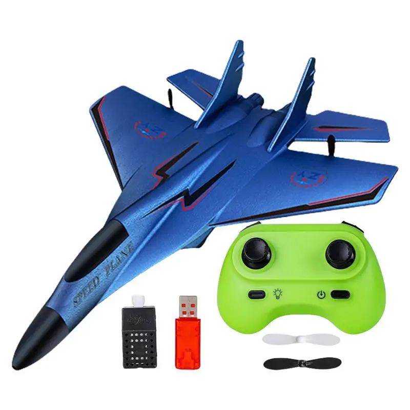 Remote Control Airplane Toy 2.4GHz RC Fighter Plane Toy Model Toy Pull Back Foam Aircraft Toy Airplane Model With Light For