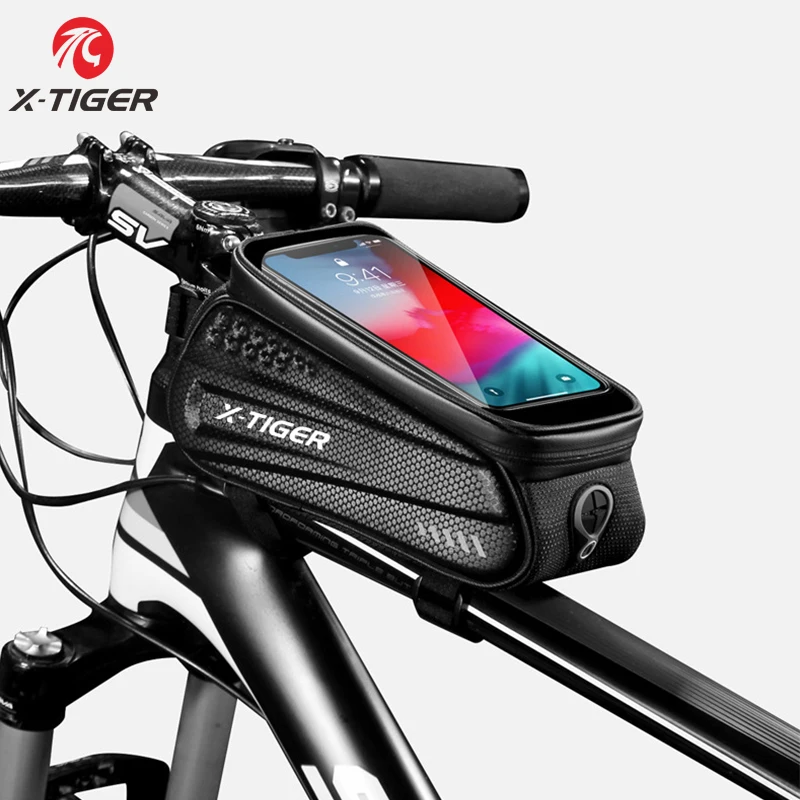 

X-TIGER Bicycle Bag Waterproof Touch Screen Cycling Bag Top Front Tube Frame MTB Road Bike Bag 6.5 Phone Case Bike Accessories