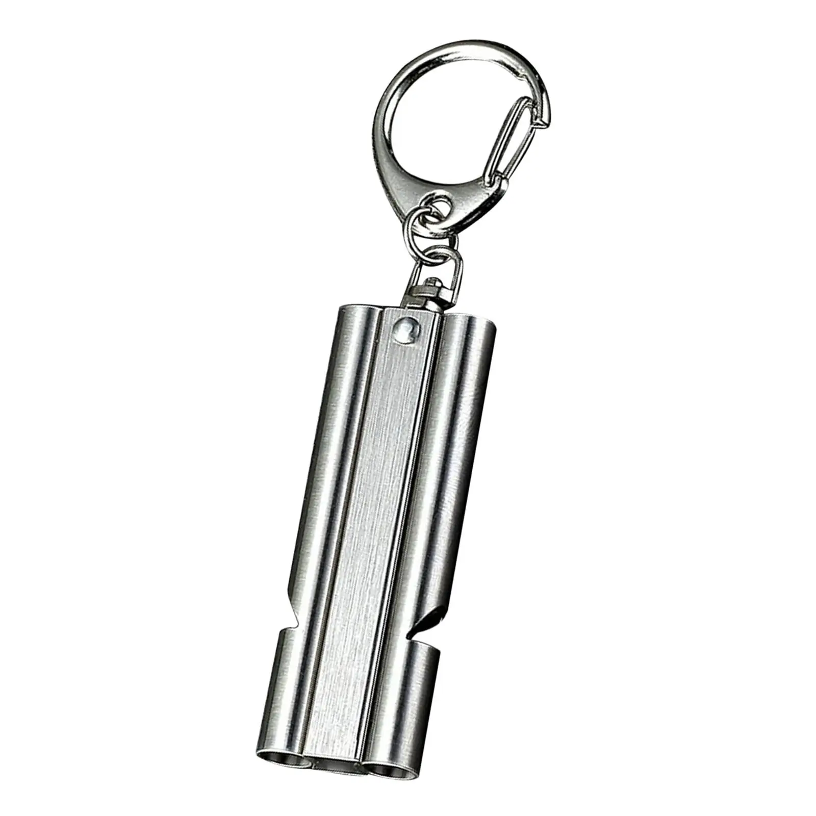 Stainless Steel Training Whistle Dual Tube Sports Referee Safety Whistle Loud Sound for Rescue and Coaching