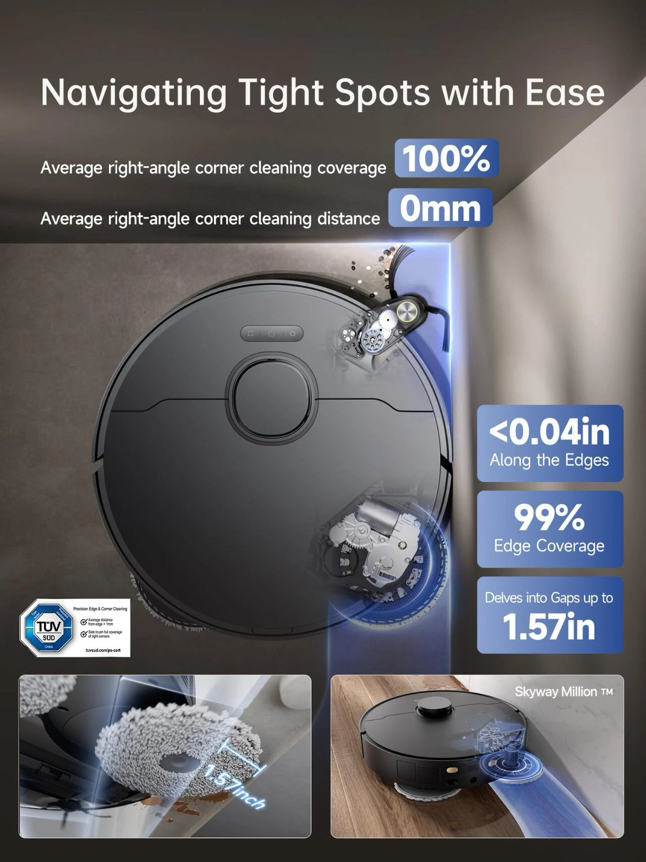 DREAME X50 Ultra Complete Robot Vacuum Cleaner Tracked Type 25KPa Self-Cleaning Automatic LDS VSLAM APP Wet/Dry Mopping EU HEPA