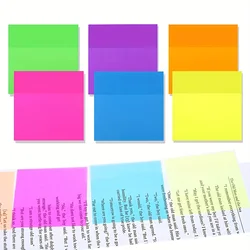 6 Pads Transparent Sticky Note,300 Pcs 3x3in,Suitable For Annotation Books,Page Markers,Index,Aesthetic School Study Supplies