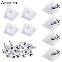 20/40/60/80pcs Drawer Wedges With Screws For Bottom Support Plastic Repair Cabinets Bookshelves Angle Code Bracket Fastener