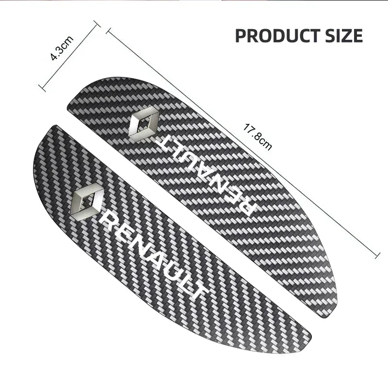 2Pcs Car Rearview Mirror Rain Eyebrow Carbon Fiber For Renault Megane 2 3 4 RS Grand Scenic Clio 4 Captur Duster Accessories view 6