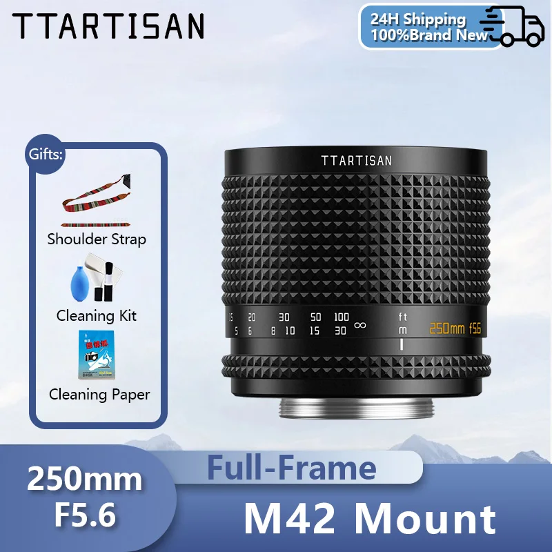 TTAritsan 250 مللي متر F5.6 كامل الإطار عدسة تركيز يدوية منعكس M42 جبل لسوني لكانون لنيكون لفوجي فيلم باناسونيك