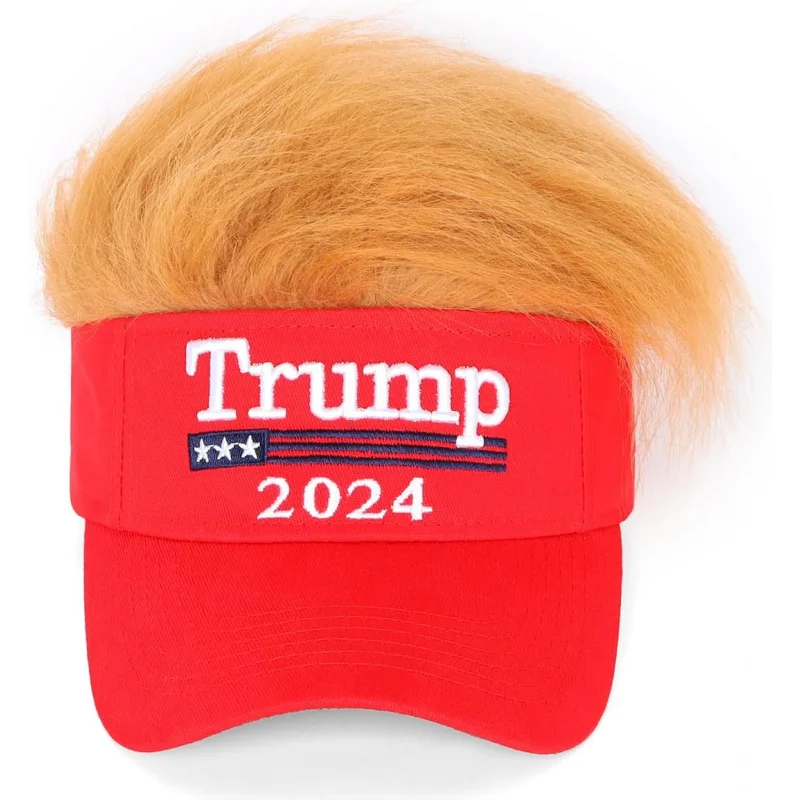 Trump 2024 Hat with Hair,Donald Trump Make America Great Again Wig Hat Embroidered Ultra Adjustable MAGA Baseball Cap