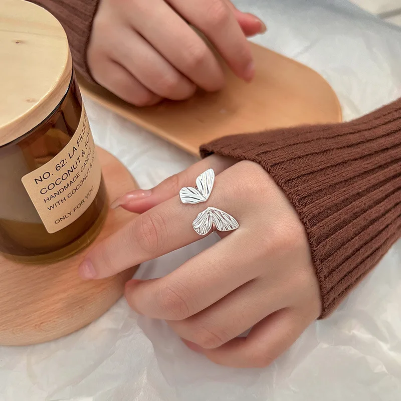 925 Sterling Silver Butterfly Stackable Rings For Women Party Luxury Original Jewelery Aesthetic Accessories Argent 925
