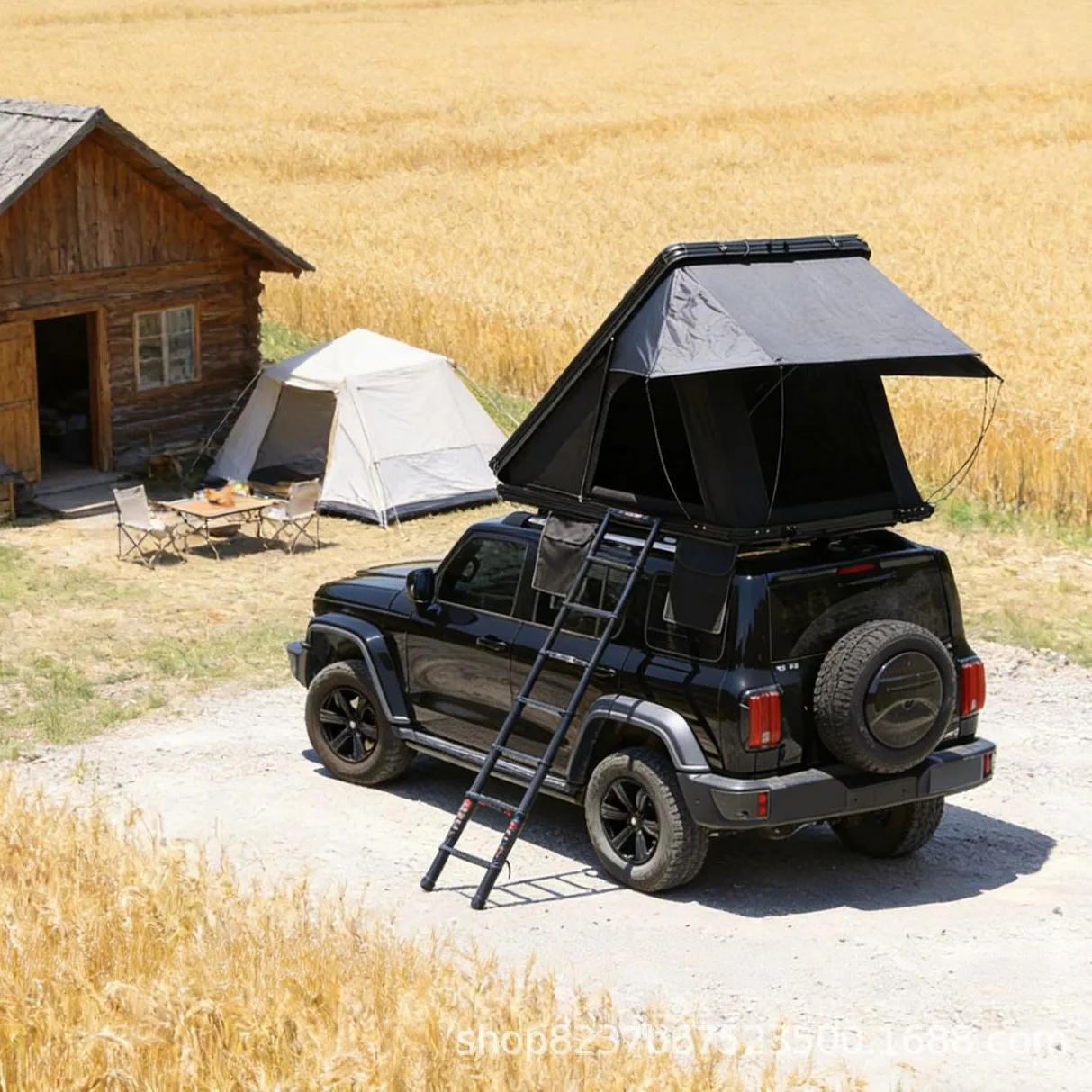 Storage Car Roof Tent Double-Layer Waterproof Four-Season Quick Start Oxford Cloth SUV Cross-Country Camping 2 Person Hard Shell