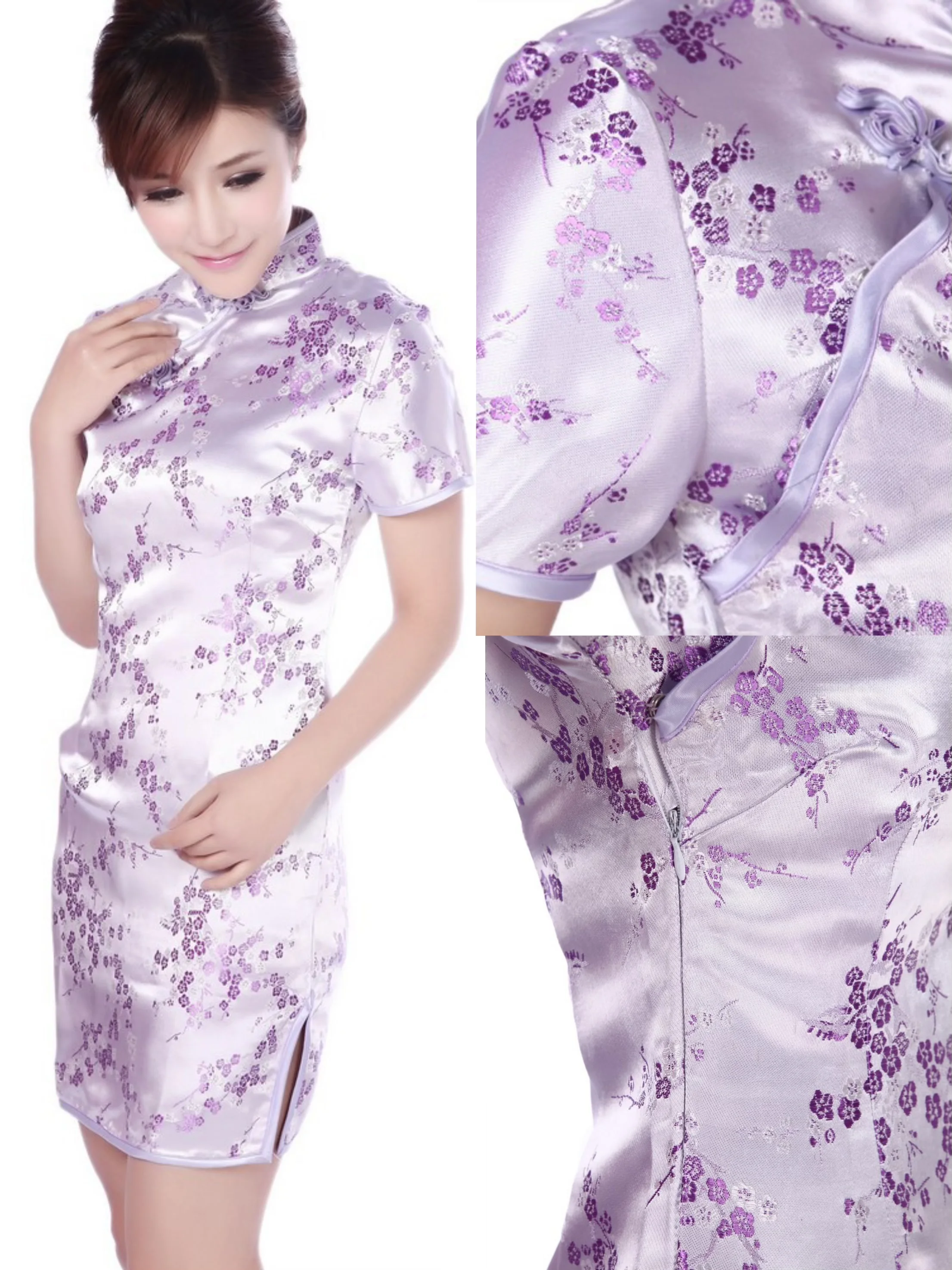 Dragon & Phoenix Women's Cheongsam Dress Short Sleeve Mini Vintage Button Classic Qipao Sexy Tight Chinese Costume