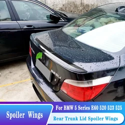 For BMW 5 Series E60 Sedan 2004-2009 Year Rear Trunk Lid Spoiler Wings M5 Style ABS Plastic Black Exterior Body Kit Accessories