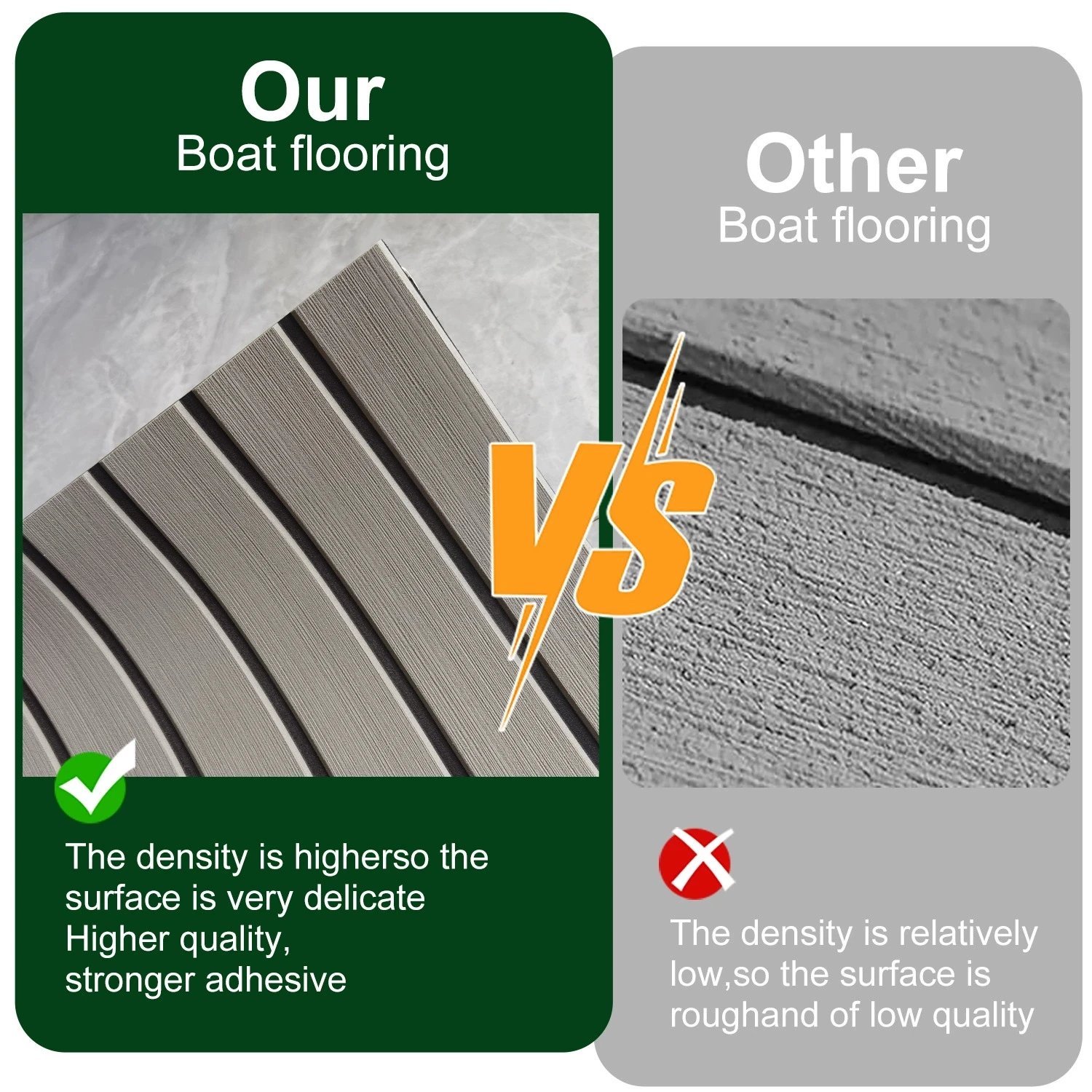 Decking per barche in finta teak in schiuma EVA 2400 * 600mm Tappetino per pavimenti marino impermeabile Yacht Pontone Barche a motore grigio Nero