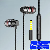 Wired Headphones 3.5mm Sport Earbuds Phone Headset 4D Stereo Headset with Mic Volume Control Music Earphones for Xiaomi Huawei