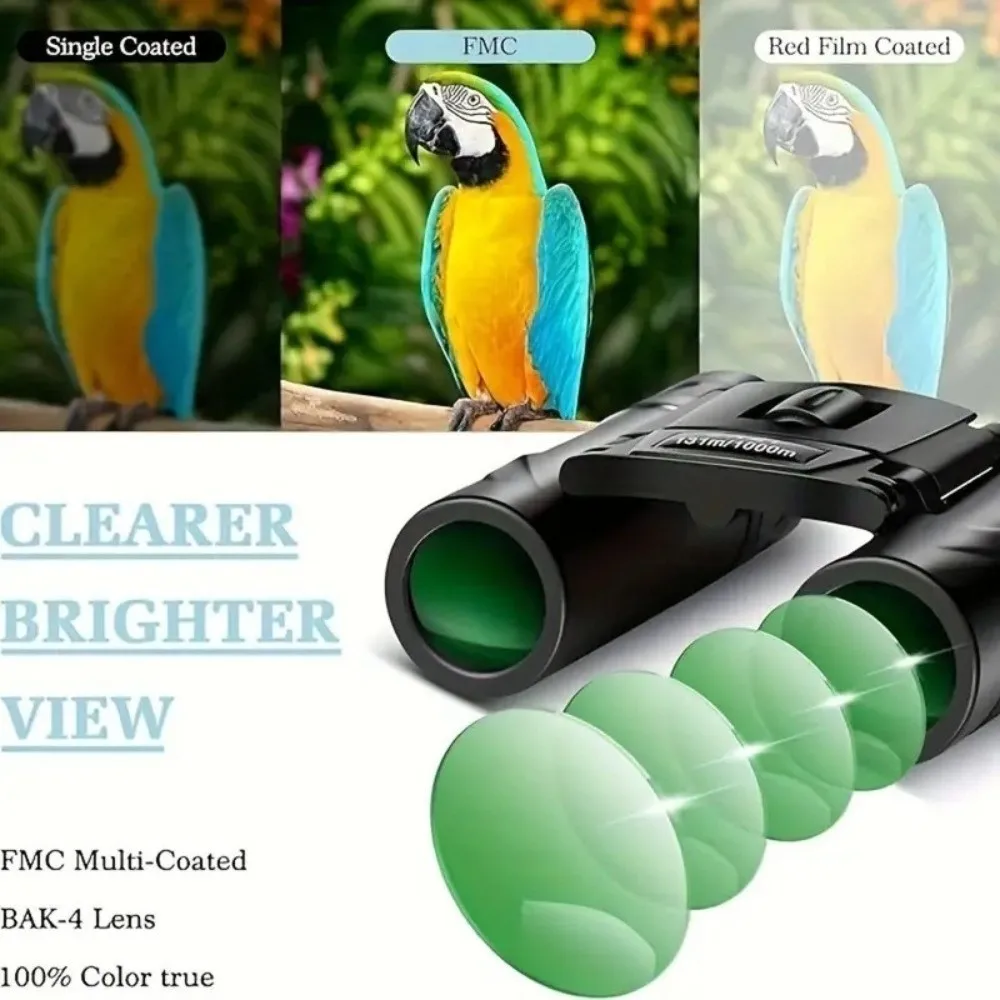 

500x25 Hd Zoom Binocular Folding Long-Distance Vision Telescope Portable Waterproof Mini Telescope