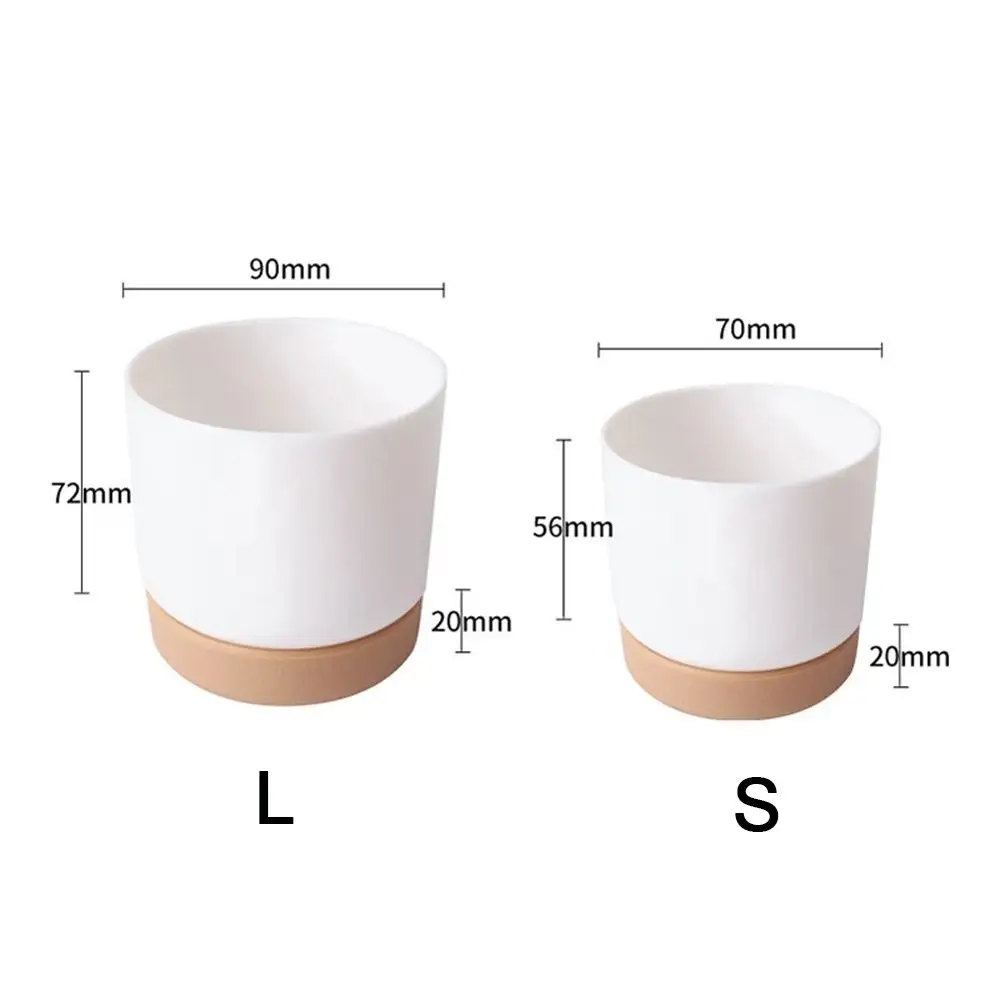 Self Watering Flowerpot Automatic Water Absorption Storage Round Double-layer Succulent Planter Pot Small Green Plant Flowerpot