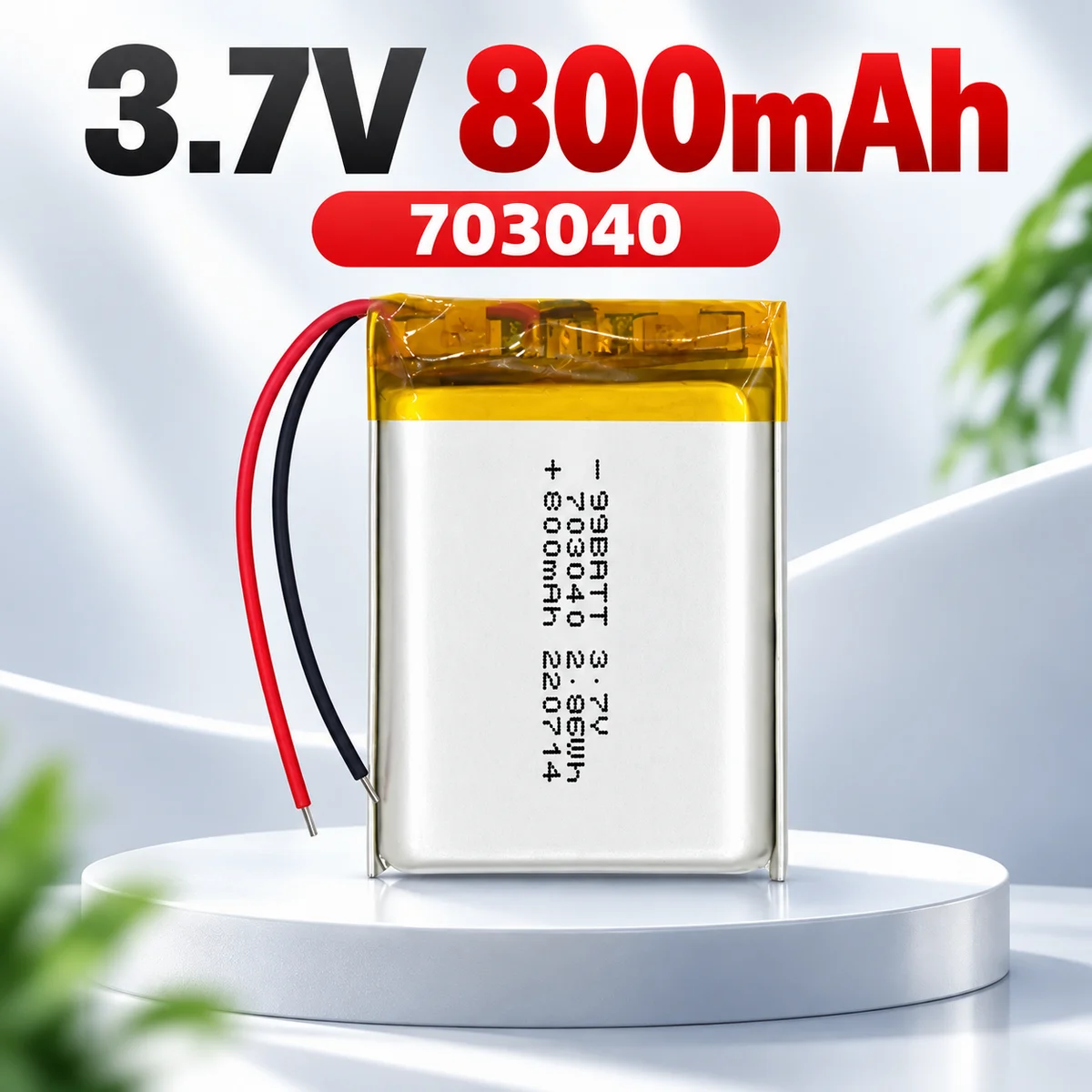 703040 800mAh 3.7V LiPo Lithium Polymer Rechargeable Replacement Battery Cell Compatible with Cozmo Robot Electronic Device