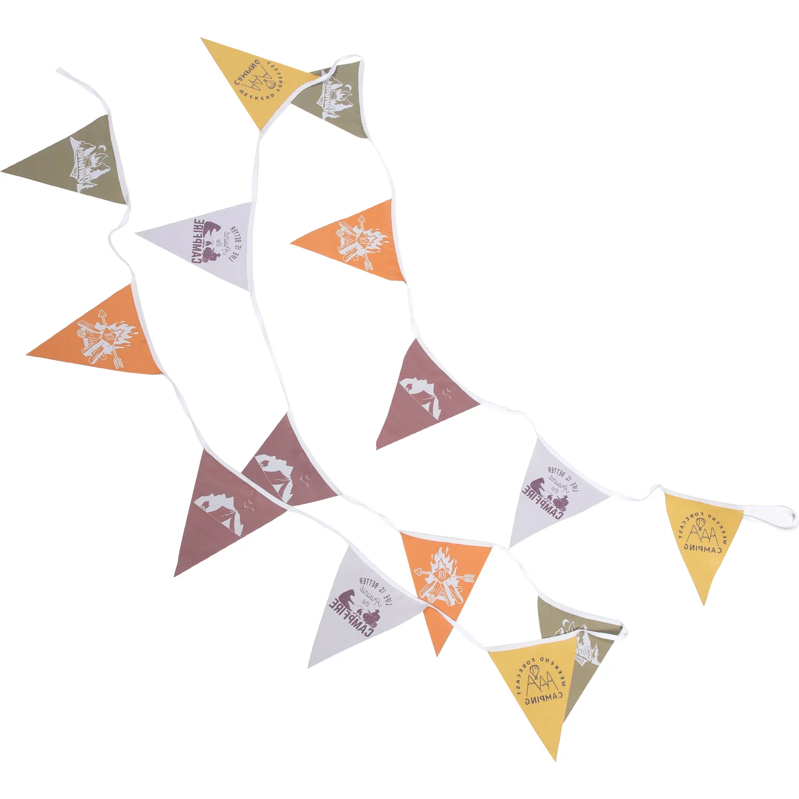 

1 set 6M Camping Signs For Campsite Flags Thickened Triangle Party Banner Outdoor Hanging Garden Wall Decor