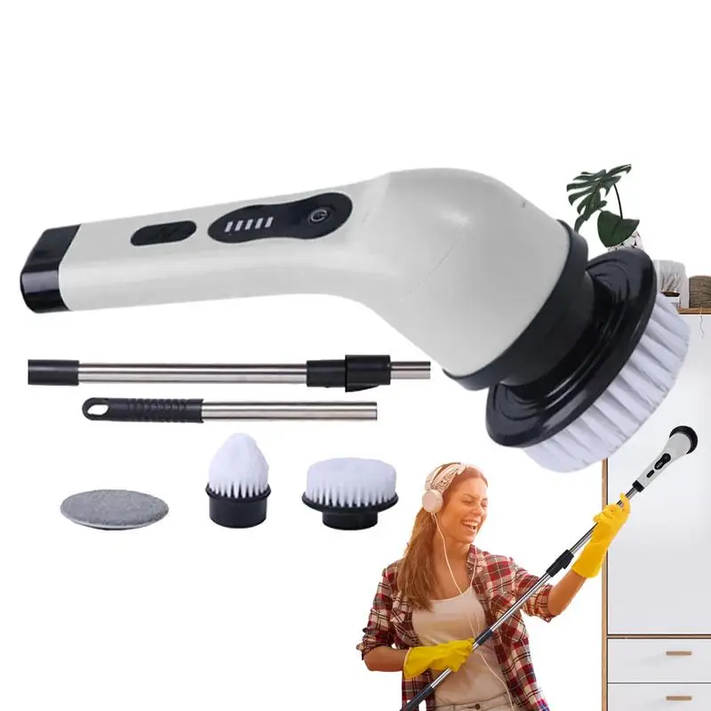 

Electric Cleaning Brush Cordless Shower Scrubber Brush Cordless Cleaning Brush With 3 Replaceable Brush Heads LED Screen