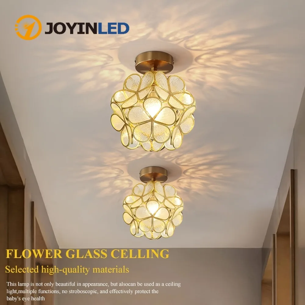 

1 шт. современный акриловый потолочный светильник с лепестками, полузаподлицо, металлическая люстра для прихожей, прихожей, шкафа, внутреннего освещения